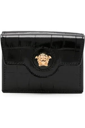 Versace Leather Wallet, in Black for Men | Lyst