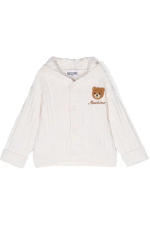 Moschino Logo-embroidered hooded cardigan