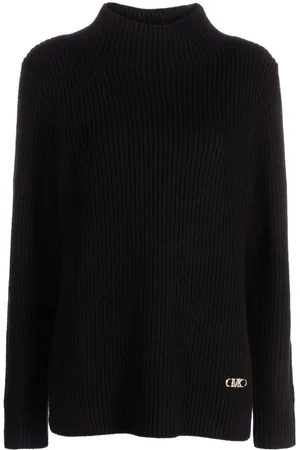 Michael Kors Logo-plaque ribbed-knit jumper
