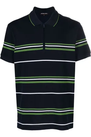 Michael Kors Striped cotton blend polo shirt