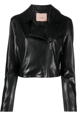 Twin-Set Embroidered-design biker jacket