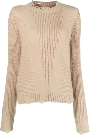 Patrizia Pepe Piercing-appliqué crew-neck jumper