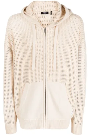 FIVE CM Open-knit drawstring hoodie