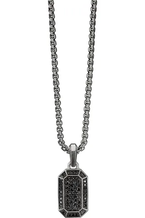 David Yurman Sterling Streamline diamond amulet (22mm)