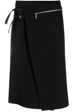 SAPIO N45 zip-up asymmetric wool skirt