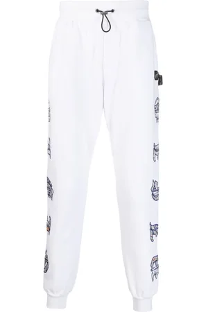 Philipp Plein Paisley-print logo-patch track pants