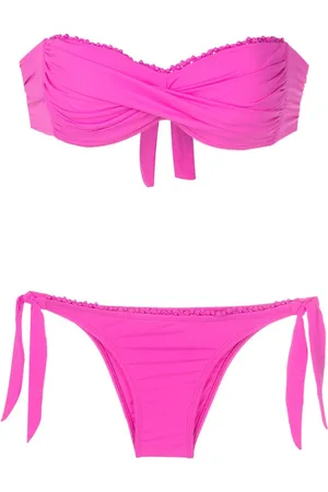 AMIR SLAMA Beaded-trim bandeau bikini