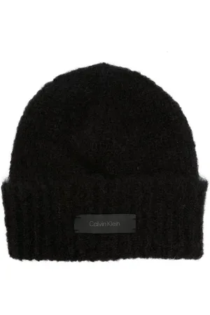 Calvin Klein Logo-tag ribbed beanie
