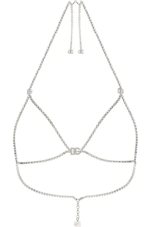 Dolce & Gabbana DG logo crystal-embellished body chain