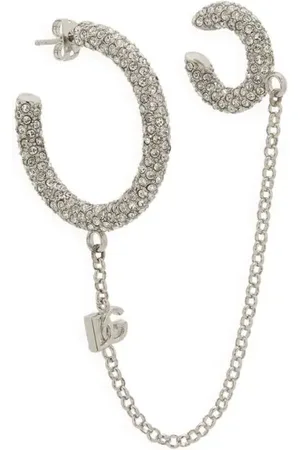 Dolce & Gabbana Crystal-embellished logo-pendant earring