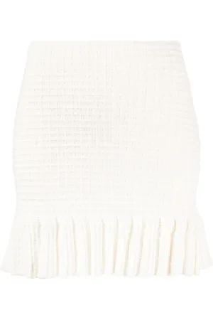 Self-Portrait Sequin-embellished textured miniskirt