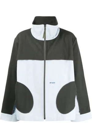 Off-Duty Colour-block fleece bomber jacket