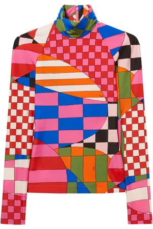 Puccini Giardino-print mock-neck top