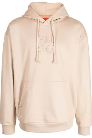 HUGO - Relaxed-fit hoodie in cotton with stacked logo