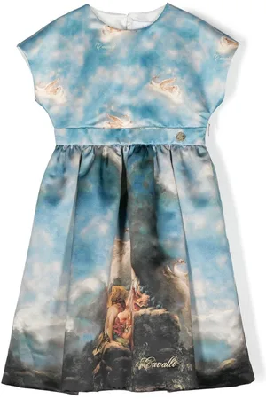 Roberto Cavalli Graphic-print pleated dress