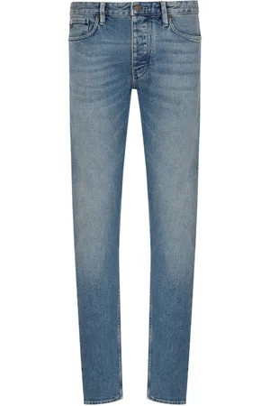 Emporio Armani Men's J75 Garment-Dyed Jeans - Black - Straight Jeans