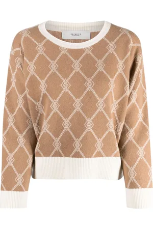PRINGLE OF SCOTLAND Monogram-jacquard merino-blend jumper