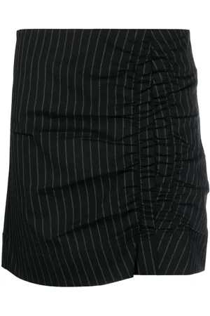 Ganni Ruched striped miniskirt