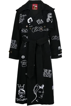 KIDSUPER STUDIOS Embroidered cotton trench coat