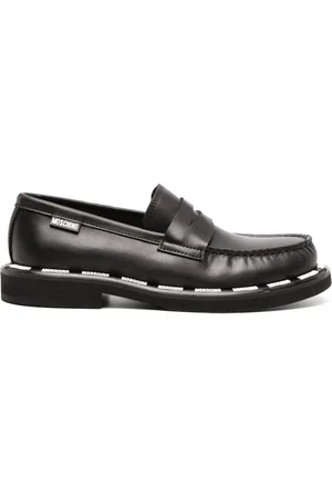 Moschino Contrasting logo-trim loafers