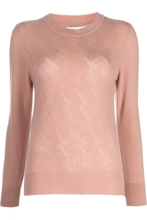 PRINGLE OF SCOTLAND Pointelle-argyle knit cashmere jumper