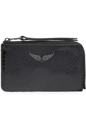 Zadig & Voltaire Glossy python-effect cardholder