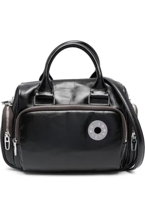 Bimba Y Lola Medium Bowling Leather Tote Bag in Black