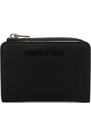 Bimba Y Lola Gold-tone Logo Zip-around Wallet - Black