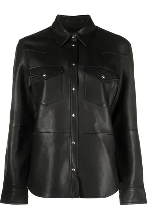 Zadig & Voltaire Thelma press-stud leather shirt
