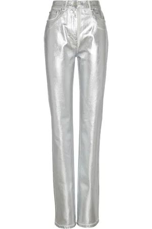 Women Wide Leg Sequins Pants Trousers Silver Club Shiny Party High Waist |  eBay