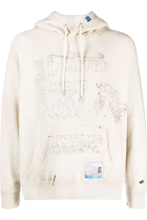 Maison Mihara Yasuhiro Faux-collar slogan-printed hoodie