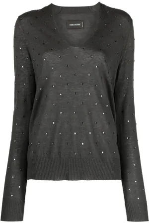 Zadig & Voltaire Elya rhinestone-embellished cashmere jumper