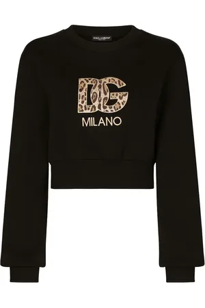 Dolce & Gabbana Logo-patch cotton cropped sweatshirt