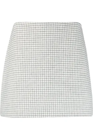 THEORY Checked wool miniskirt