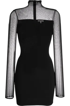 Nensi Dojaka Roll-neck semi-sheer-panelled minidress