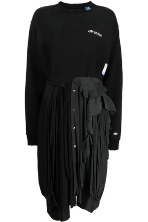 Maison Mihara Yasuhiro Logo-embroidered combined shirtdress