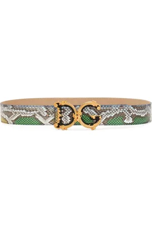 Dolce & Gabbana Logo-buckle snakeskin belt
