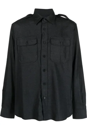 Ralph Lauren Pointed-collar button-up cotton blend shirt