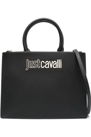 Roberto Cavalli Logo-lettering faux-leather tote bag