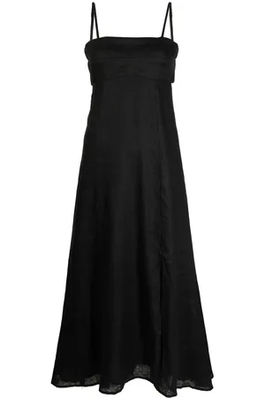 FAITHFULL THE BRAND Square-neck linen midi dress