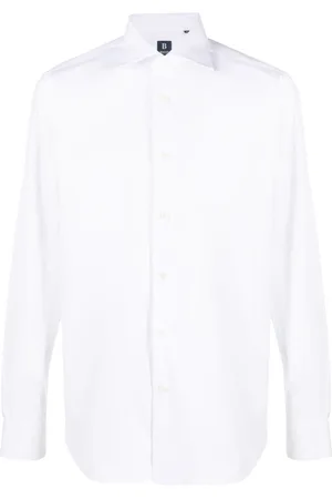 Boggi Milano Long-sleeve curved-hem shirt