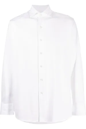 Boggi Milano Spread-collar cotton shirt