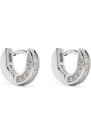 TOM WOOD Sterling Nova Huggies zirconia earrings