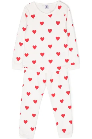 Petit Bateau Heart-print cotton pajamas