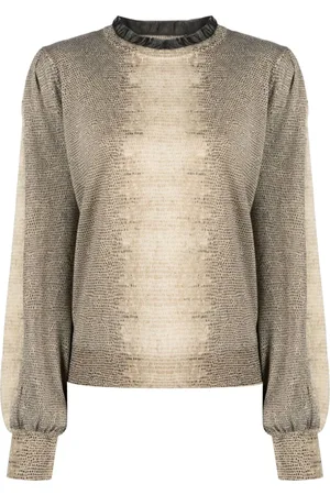 Twin-Set Snake-print metallic-threading sweatshirt