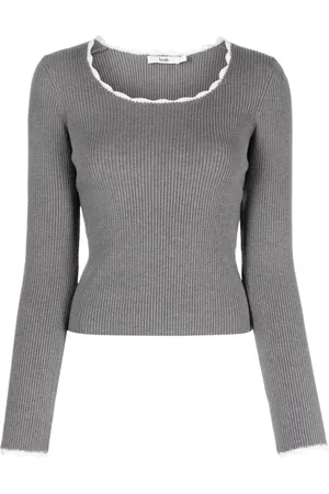 B+AB Scallop-collar ribbed jumper