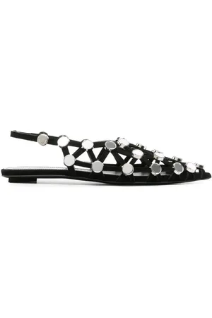 The Attico Grid rhinestone-embellished ballerina shoes