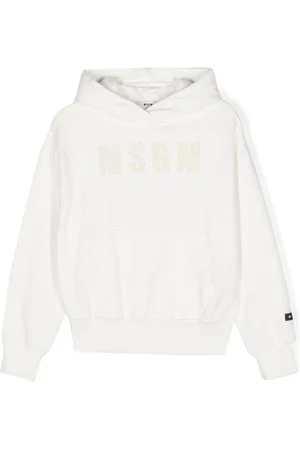 Msgm Distressed-finish logo-print hoodie