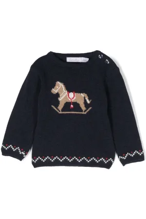 PATACHOU Horse-motif intarsia-knit jumper