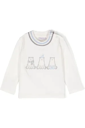 PATACHOU Polar-bear appliqu?? striped T-shirt